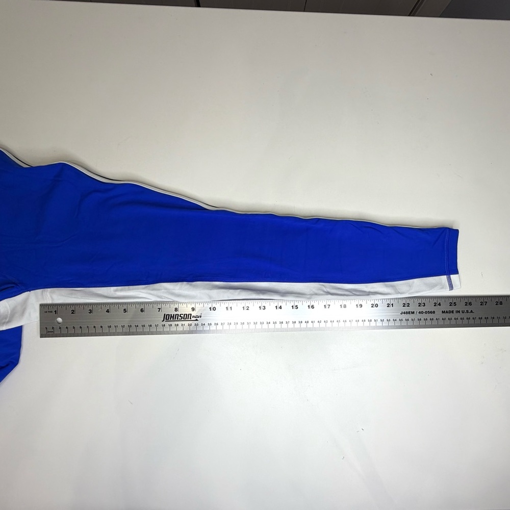 Athleta Ladies Leggings, size M, Royal blue with white/black stripes. Like new! - Picture 5 of 6